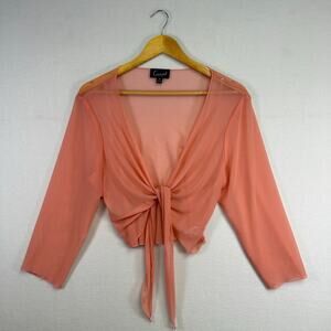 Woman's Pink Sheer Shrug -  Size 14 L Feminine Dainty Romantic
